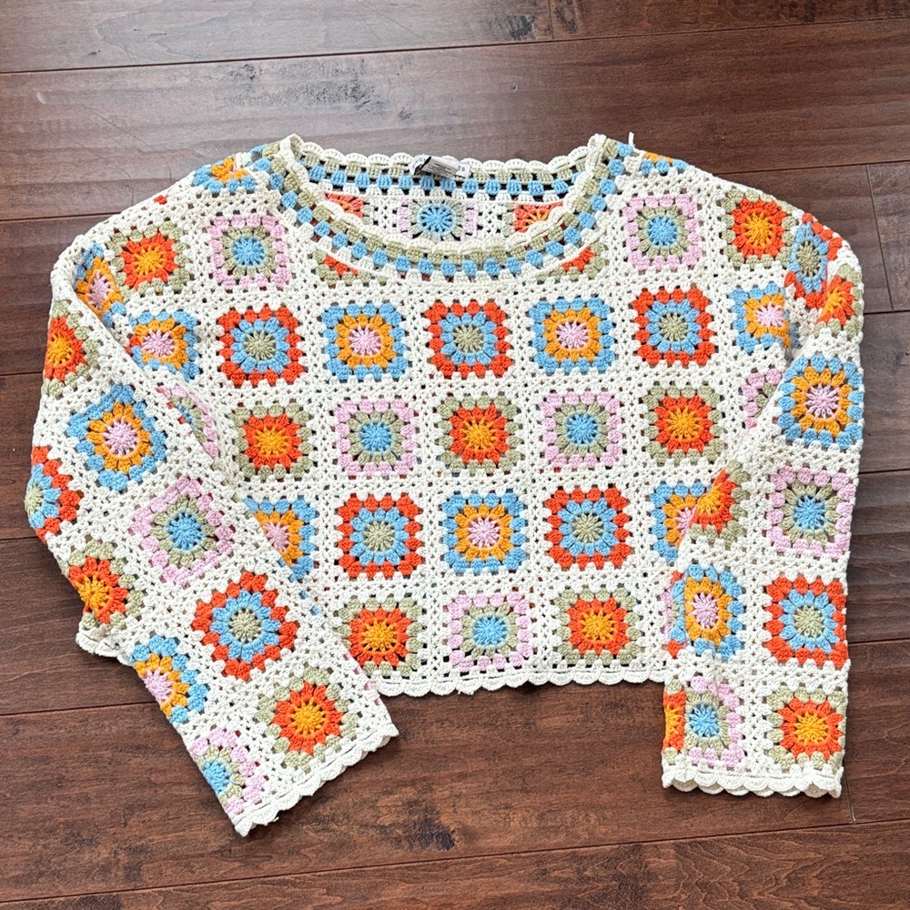 Sincerely Jules Multicolor Crochet Sweater